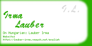 irma lauber business card